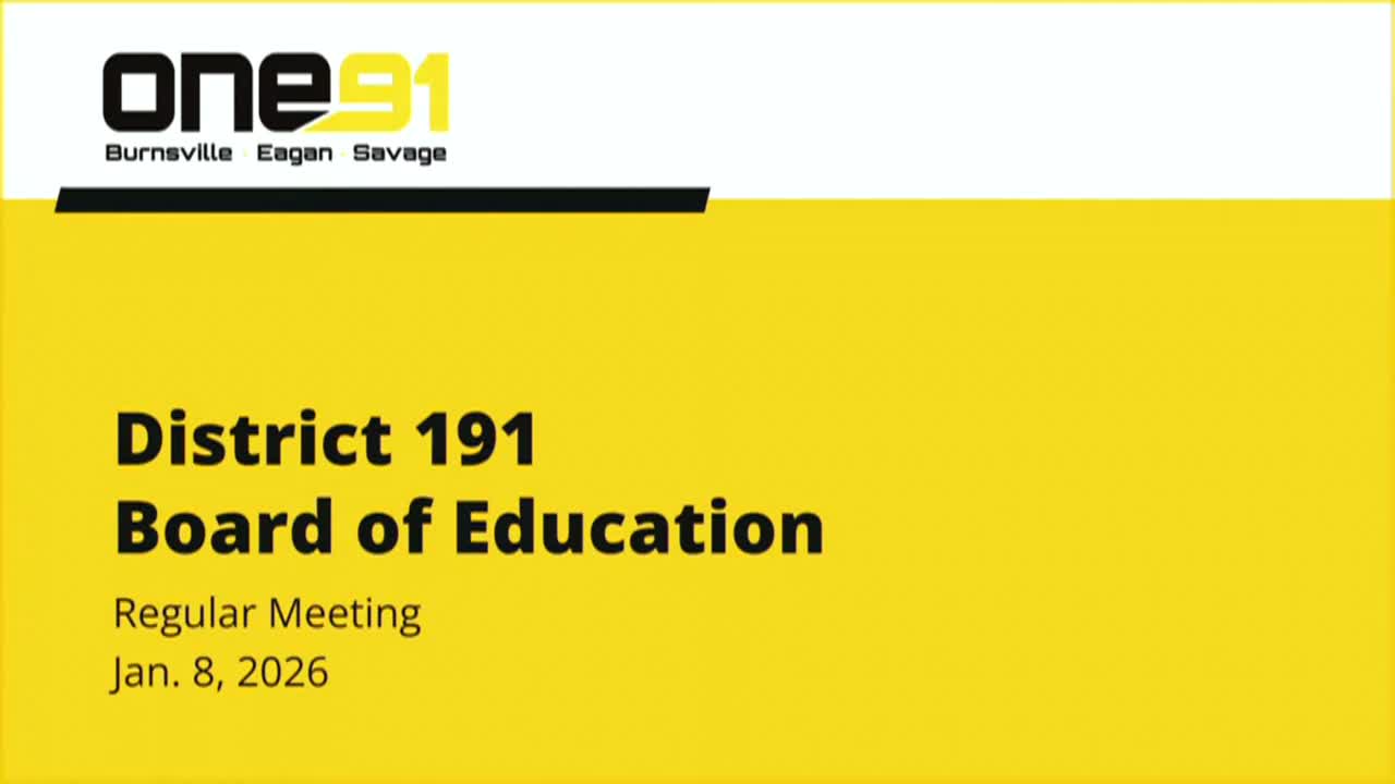 ISD 191 School Board - 1/8/26