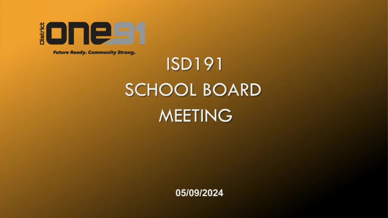 ISD 191 School Board - 5/9/24